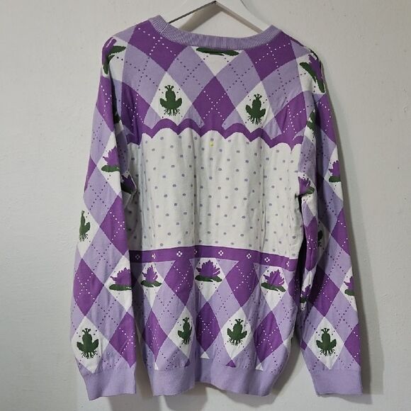 Lavender and Green Graphic Women's Sweater - Picture 6 of 6